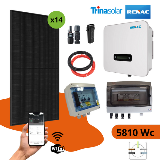 Kit solaire réseau 5810Wc autoconsommation- RENAC POWER 2MPPT TRIPHASE